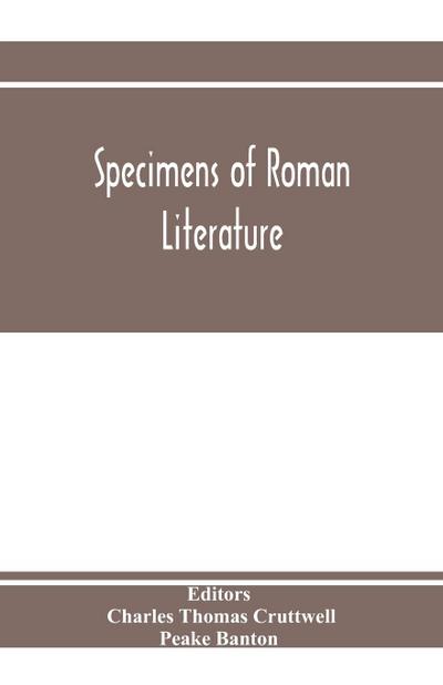 Specimens of Roman literature
