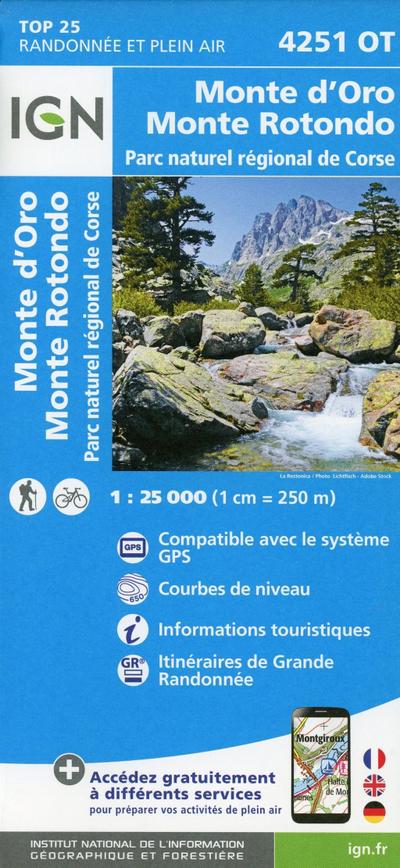 Monte D’Oro Mont Rotondo Parc naturel régional de Corse 1 : 25 000