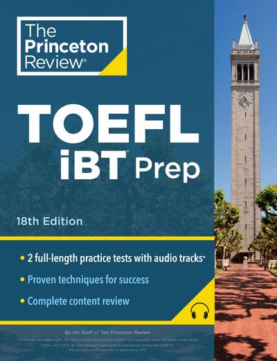 Princeton Review TOEFL iBT Prep with Audio/Listening Tracks, 2023