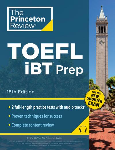 Princeton Review TOEFL iBT Prep with Audio/Listening Tracks, 2023