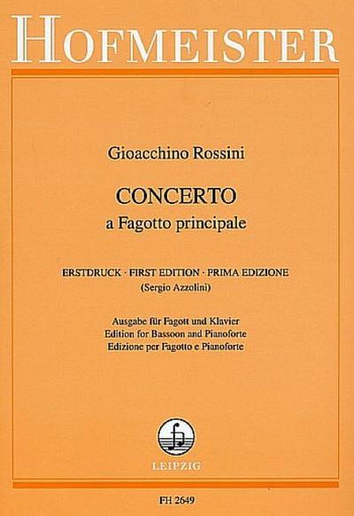 Concerto a fagotto principalefür Fagott und Klavier