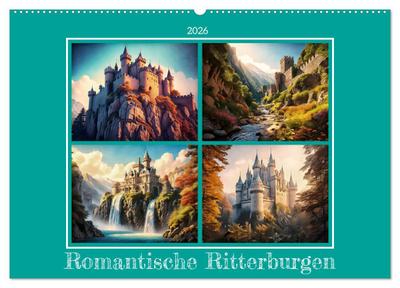 Romantische Ritterburgen (Wandkalender 2026 DIN A2 quer), CALVENDO Monatskalender