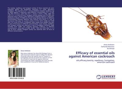 Efficacy of essential oils against American cockroach