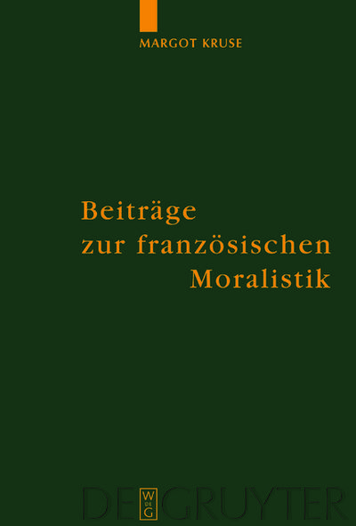 Beiträge zur französischen Moralistik