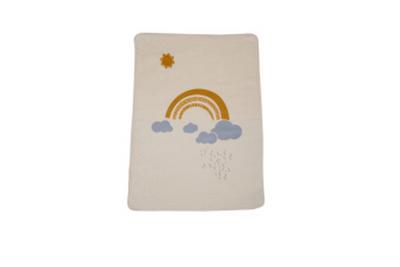 Fussenegger 100% BIO-Baumwolldecke "Regenbogen" (GOTS) rohweiß