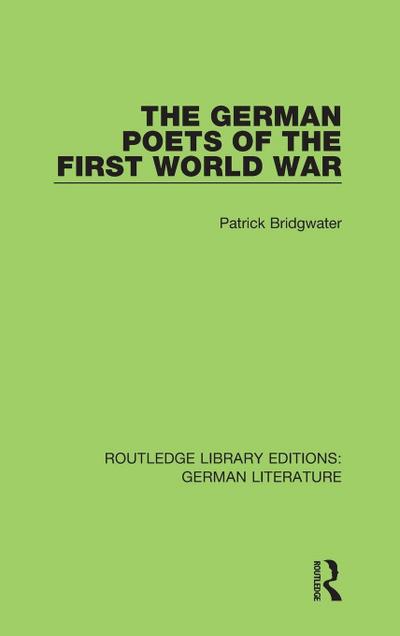 The German Poets of the First World War