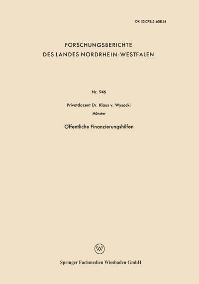 Öffentliche Finanzierungshilfen
