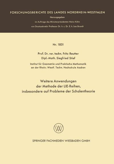 Weitere Anwendungen der Methode der LIE-Reihen