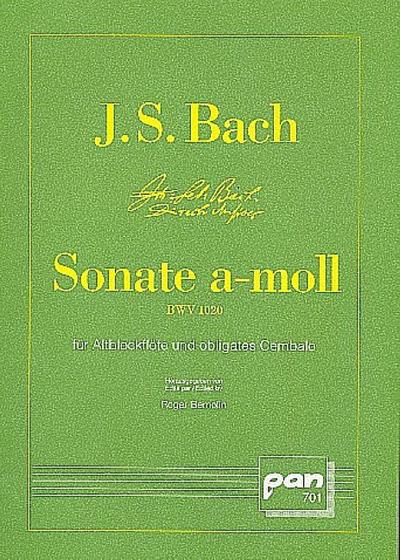 Sonate a-Moll BWV1020für Altblockflöte und obligates Cembalo