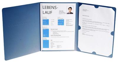 Bewerbungsmappe 3-teilig, 3er-Set, blau
