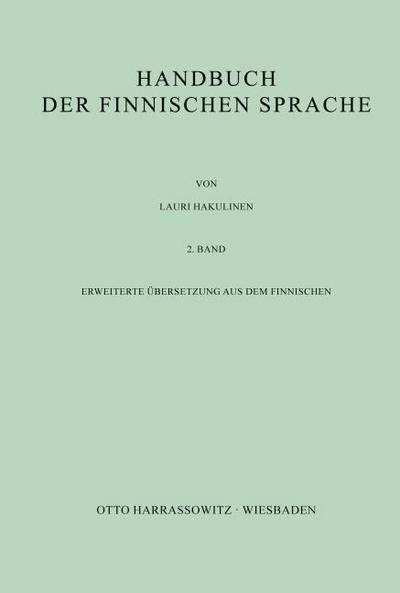 Handbuch der finnischen Sprache. 2. Band