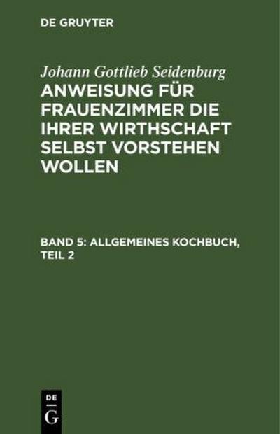 Allgemeines Kochbuch, Teil 2