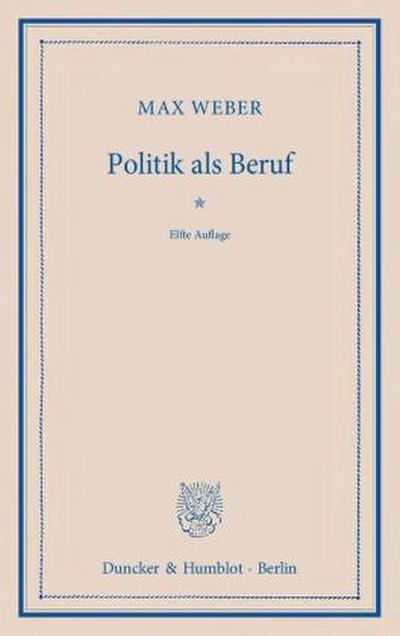 Politik als Beruf