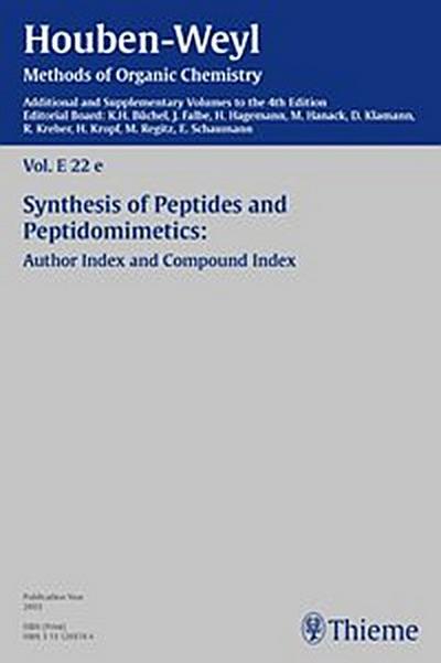 Houben-Weyl Methods of Organic Chemistry Vol. E 22e, 4th Edition Supplement