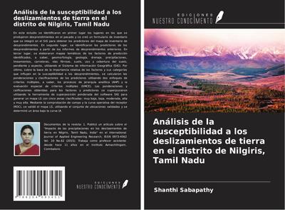 Análisis de la susceptibilidad a los deslizamientos de tierra en el distrito de Nilgiris, Tamil Nadu