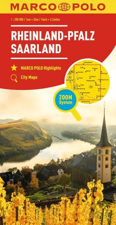 MARCO POLO Regionalkarte Deutschland 10 Rheinland-Pfalz, Saarland 1:200.000