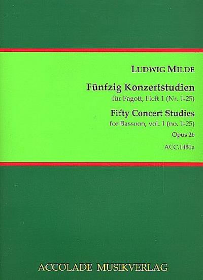 50 Konzertstudien op.26 Band 1 (Nr.1-25)für Fagott