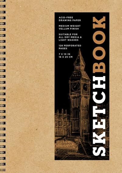 Sketchbook 7 X 10 Kraft Spiral Hardcover Mixed Media Sketchbook for Drawing
