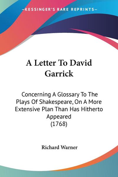 A Letter To David Garrick