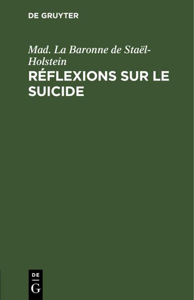 Réflexions sur le suicide