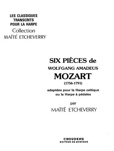 6 Pièces pour harpe celtique(harpe à pédales)