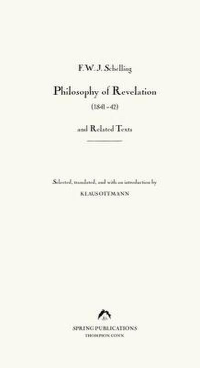 Philosophy of Revelation (1841-42) and Related Texts