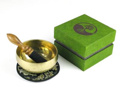 Klangschalen-Center Ying Yang Set in Box  Set in Box Grün/Braun Ying Yang Klein