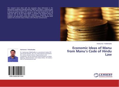Economic Ideas of Manu from Manu¿s Code of Hindu Law