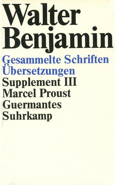 Gesammelte Schriften, Suppl.-Bde., Kt Guermantes