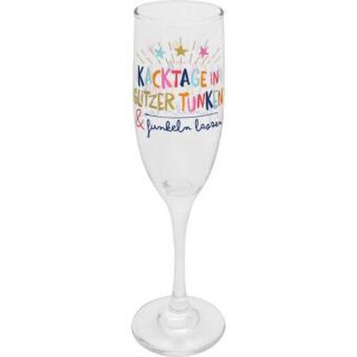 Sektglas "Kacktage in Glitzer tunken & funkeln lassen"