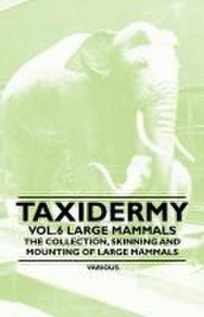 Taxidermy Vol.6 Large Mammals - The Collection, Skinning and Mounting of Large Mammals