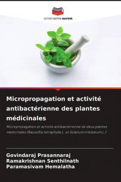 Micropropagation et activité antibactérienne des plantes médicinales