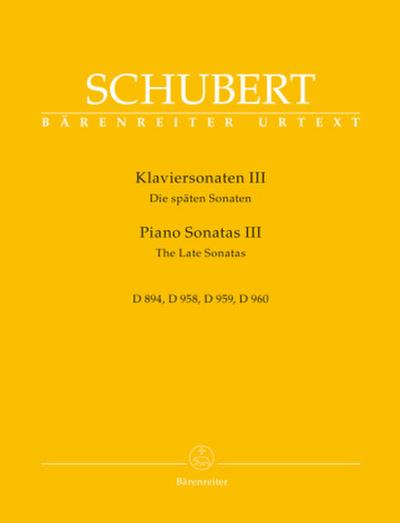 Klaviersonaten III D 894, 958, 959, 960, Spielpartitur, Sammelband, Urtextausgabe