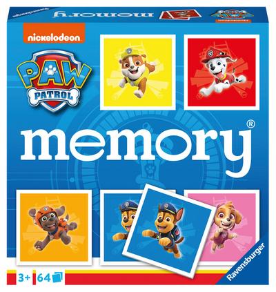 Ravensburger - 20887 - Paw Patrol memory®, der Spieleklassiker für alle Fans der TV-Serie Paw Patrol, Merkspiel für 2-8 Spieler ab 3 Jahren