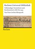 Reclams Universal-Bibliothek. Vollständiges Verzei