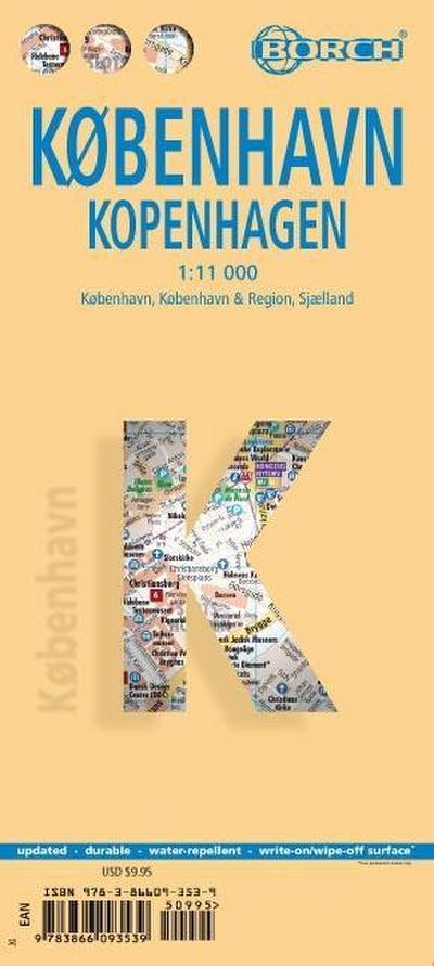 Borch Map Kopenhagen. København. Copenhagen