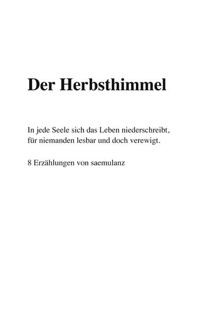 Der Herbsthimmel