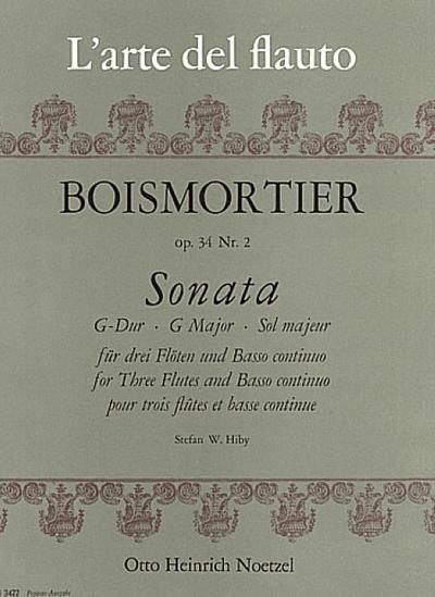 Sonate G-Dur op.34,2für 3 Flöten und Bc
