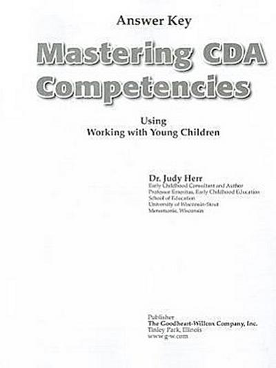 Mastering CDA Competencies Using Working with Young Children Answer Key