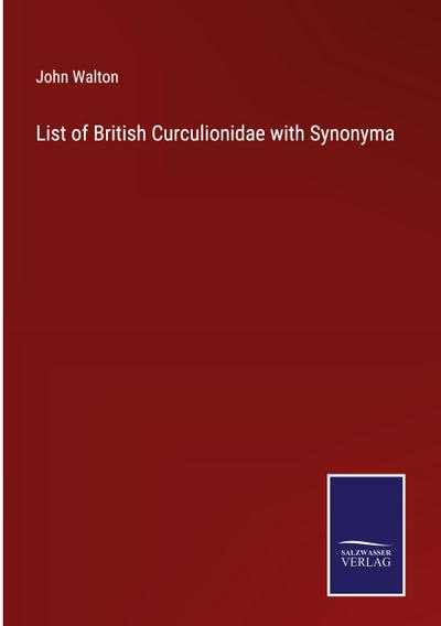 List of British Curculionidae with Synonyma