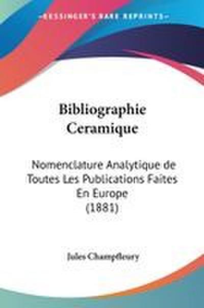 Bibliographie Ceramique