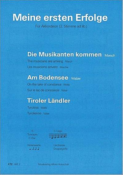 Meine ersten Erfolge Band 2für Akkordeon