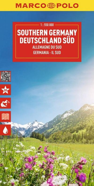 MARCO POLO Reisekarte Deutschland Süd 1:550.000