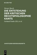 Die Entstehung der kritischen Rechtsphilosophie Kants 1762-1780