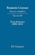 Écrits littéraires (1800-1813)