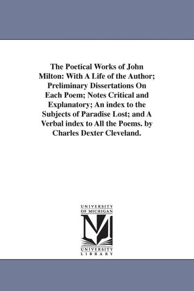 Milton, J: Poetical Works of John Milton