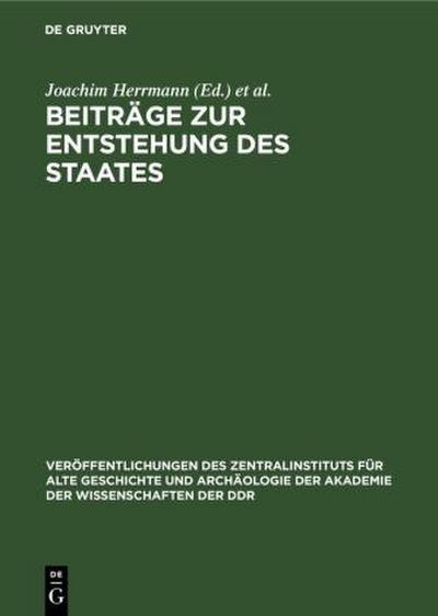 Beiträge zur Entstehung des Staates