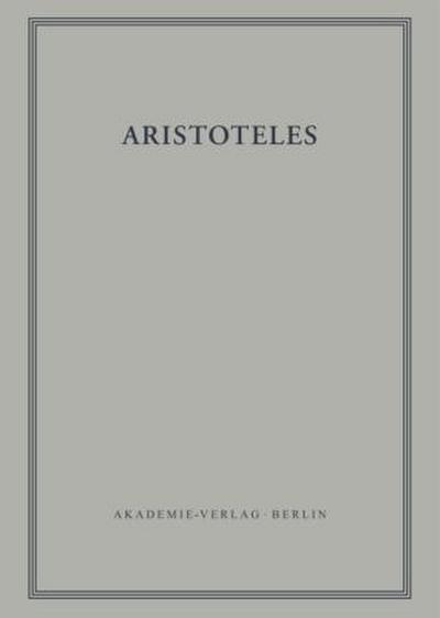 Aristoteles: Aristoteles Werke Zoologische Schriften II. Tl.2