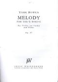 Melody for the G-String op.47 für Violine (Viola) und Klavier