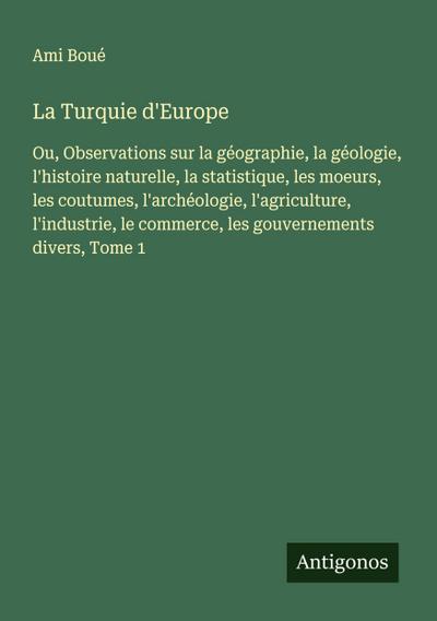 La Turquie d’Europe